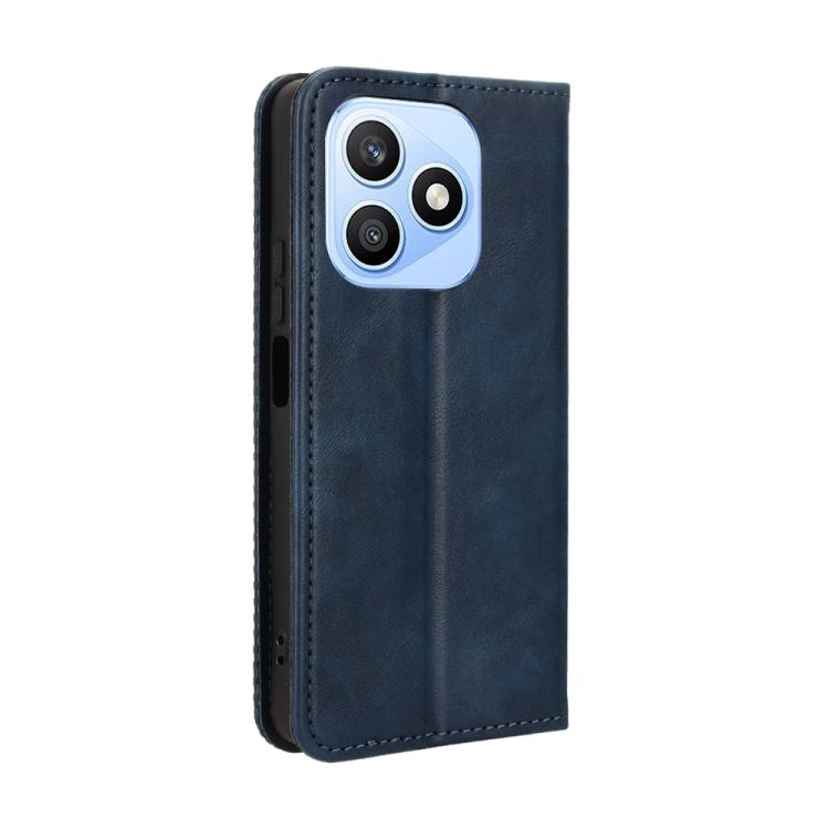 For Honor X8d 4G Magnetic Buckle Retro Texture Leather Phone Case