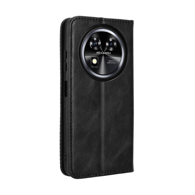 For Oukitel C37 Magnetic Buckle Retro Texture Leather Phone Case