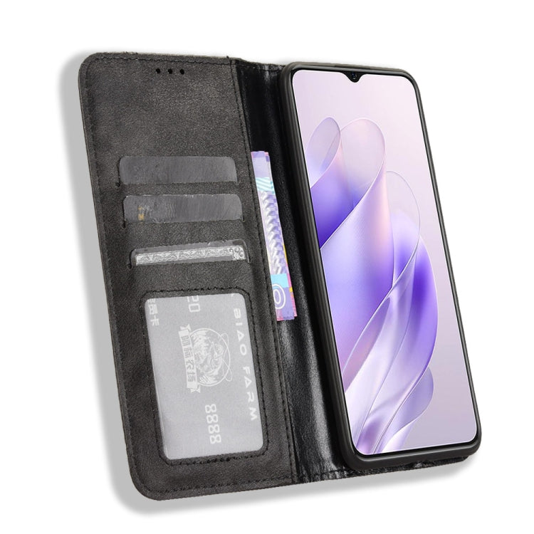 For Oukitel C37 Magnetic Buckle Retro Texture Leather Phone Case