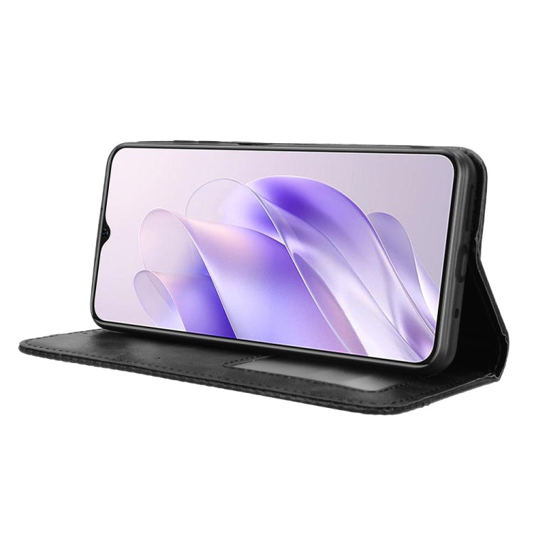 For Oukitel C37 Magnetic Buckle Retro Texture Leather Phone Case