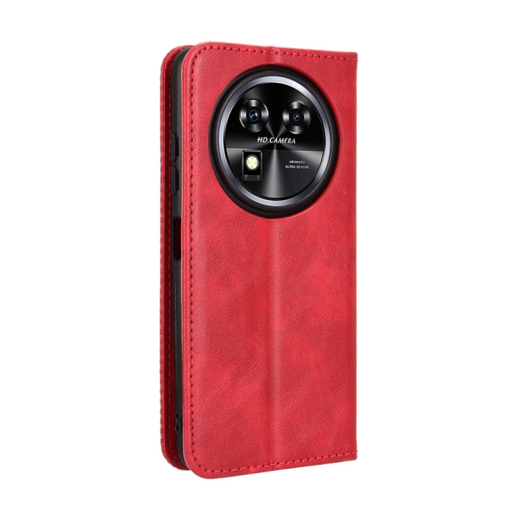 For Oukitel C37 Magnetic Buckle Retro Texture Leather Phone Case