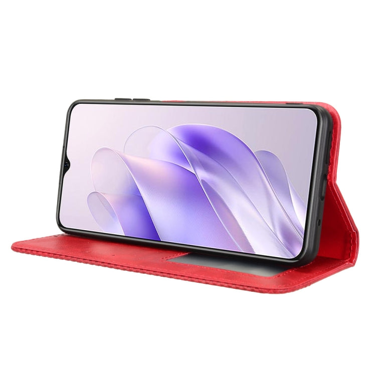 For Oukitel C37 Magnetic Buckle Retro Texture Leather Phone Case