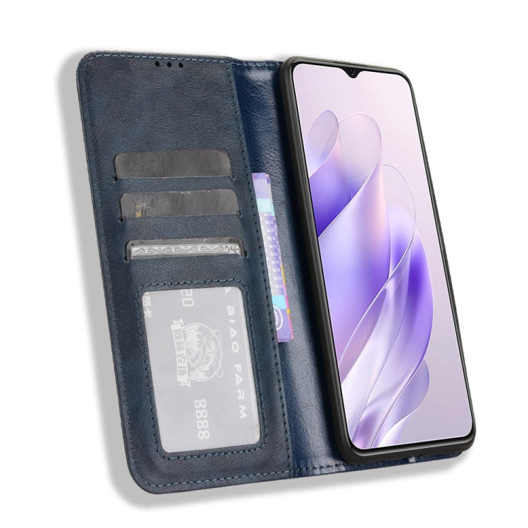 For Oukitel C37 Magnetic Buckle Retro Texture Leather Phone Case