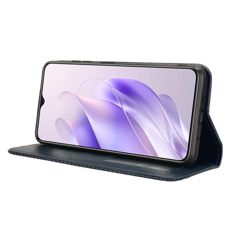 For Oukitel C37 Magnetic Buckle Retro Texture Leather Phone Case