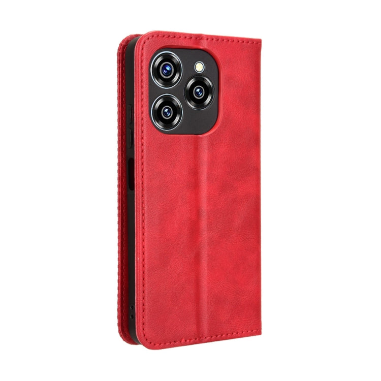 For Oukitel C50 Magnetic Buckle Retro Texture Leather Phone Case