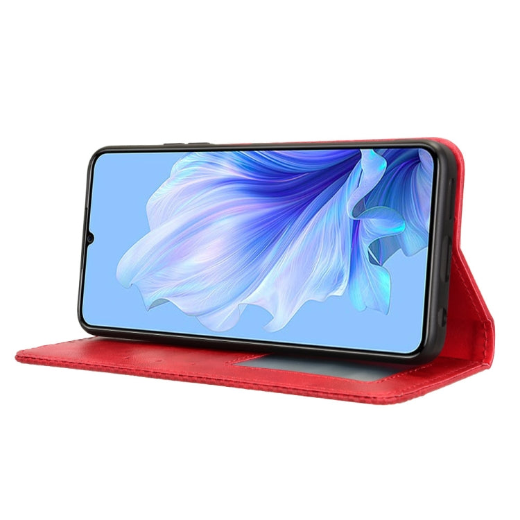 For Oukitel C50 Magnetic Buckle Retro Texture Leather Phone Case