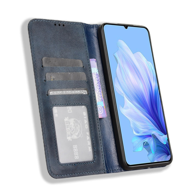 For Oukitel C50 Magnetic Buckle Retro Texture Leather Phone Case