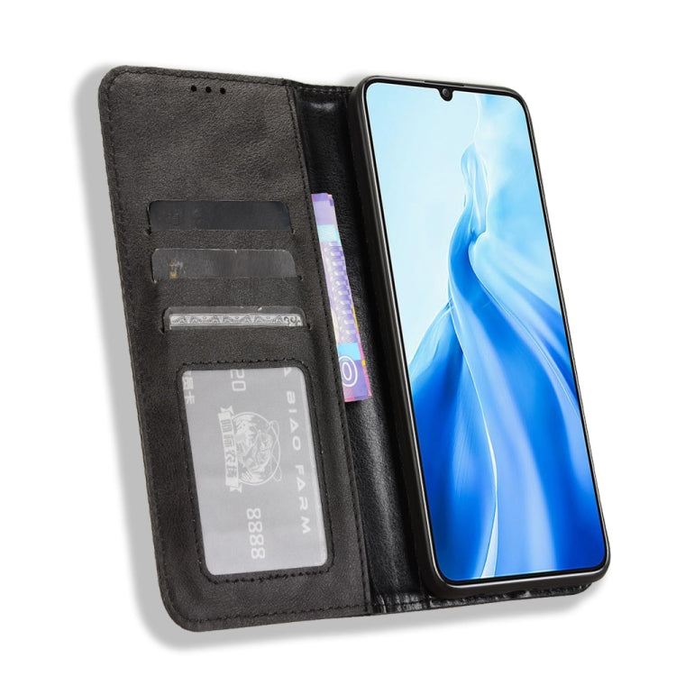 For Oukitel C51 Magnetic Buckle Retro Texture Leather Phone Case