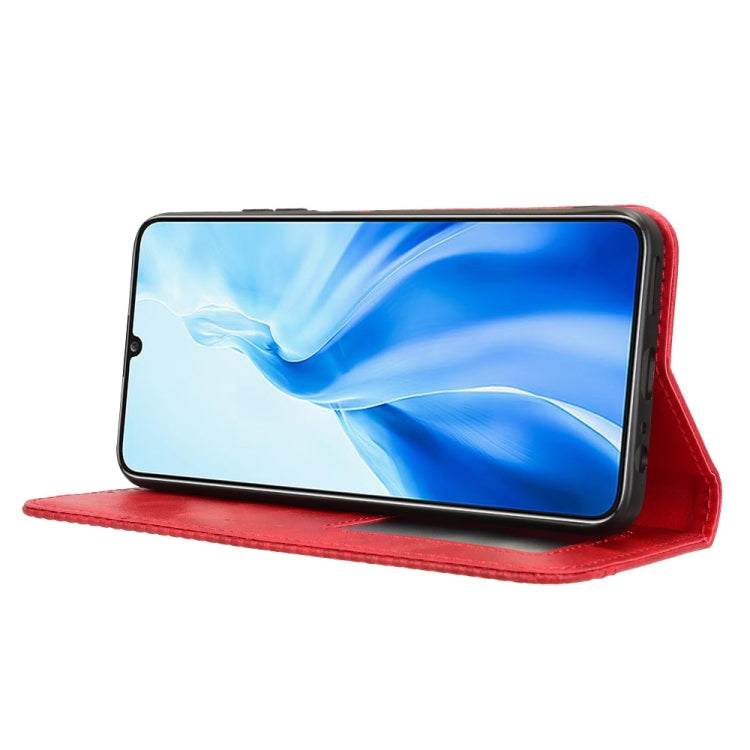 For Oukitel C51 Magnetic Buckle Retro Texture Leather Phone Case