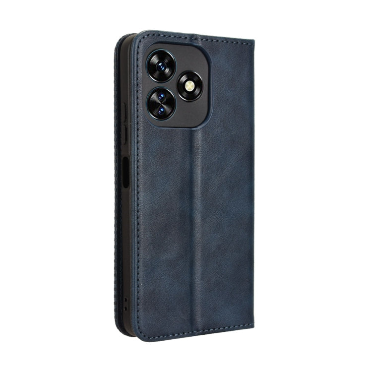 For Oukitel C51 Magnetic Buckle Retro Texture Leather Phone Case