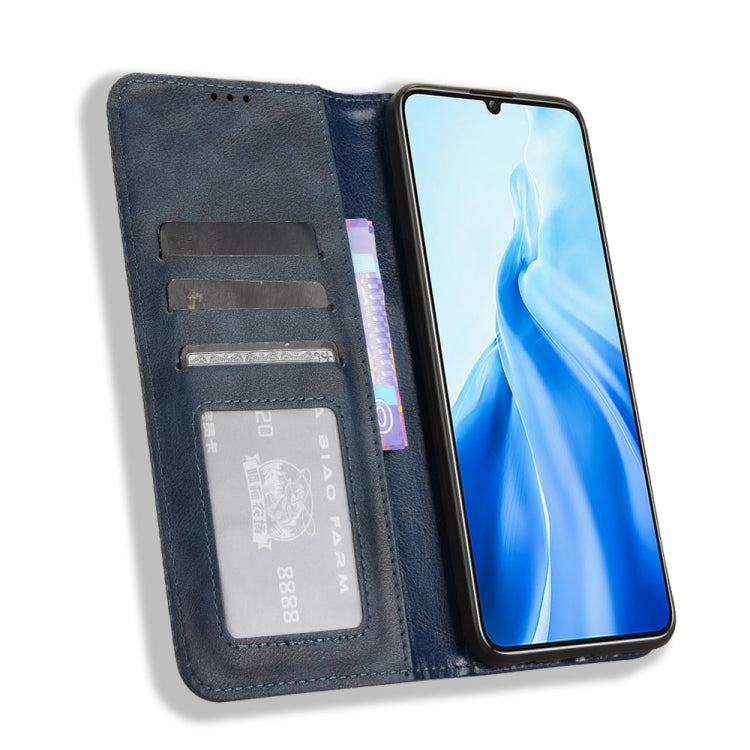 For Oukitel C51 Magnetic Buckle Retro Texture Leather Phone Case