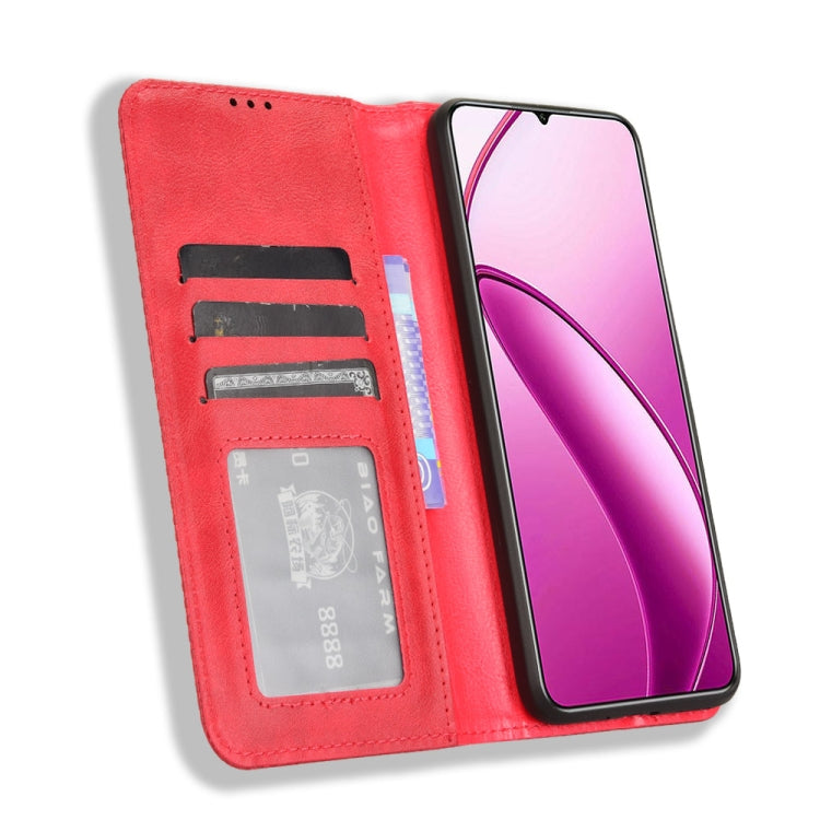 For Oukitel C53 Magnetic Buckle Retro Texture Leather Phone Case