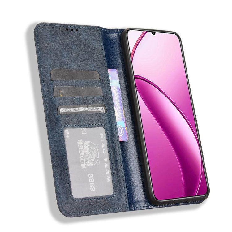 For Oukitel C53 Magnetic Buckle Retro Texture Leather Phone Case
