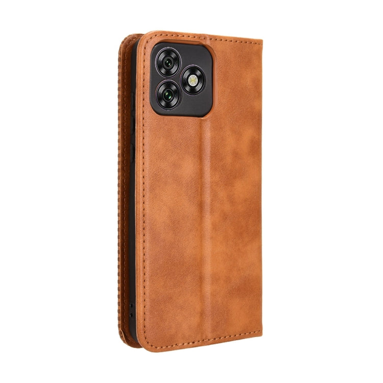 For Oukitel C53 Magnetic Buckle Retro Texture Leather Phone Case