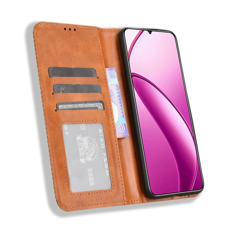 For Oukitel C53 Magnetic Buckle Retro Texture Leather Phone Case
