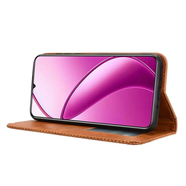 For Oukitel C53 Magnetic Buckle Retro Texture Leather Phone Case