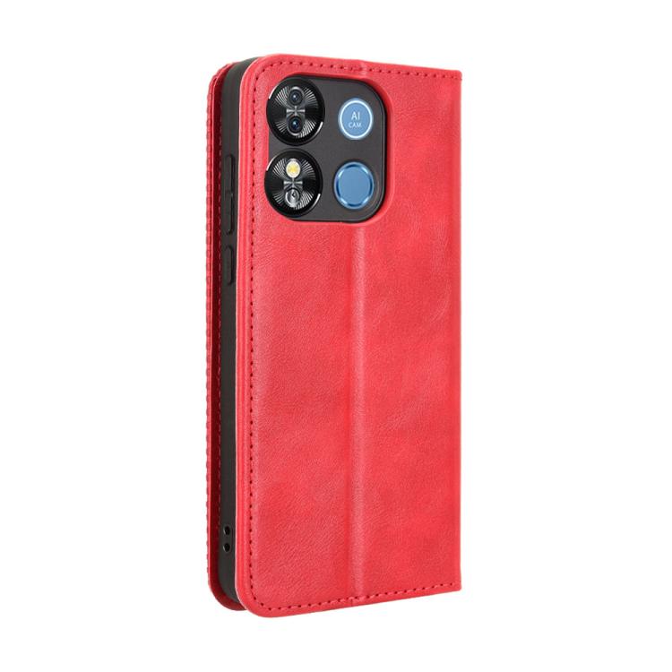 For Oukitel C57S Magnetic Buckle Retro Texture Leather Phone Case