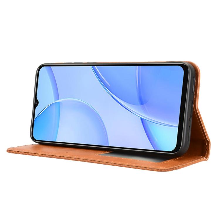 For Oukitel C57S Magnetic Buckle Retro Texture Leather Phone Case