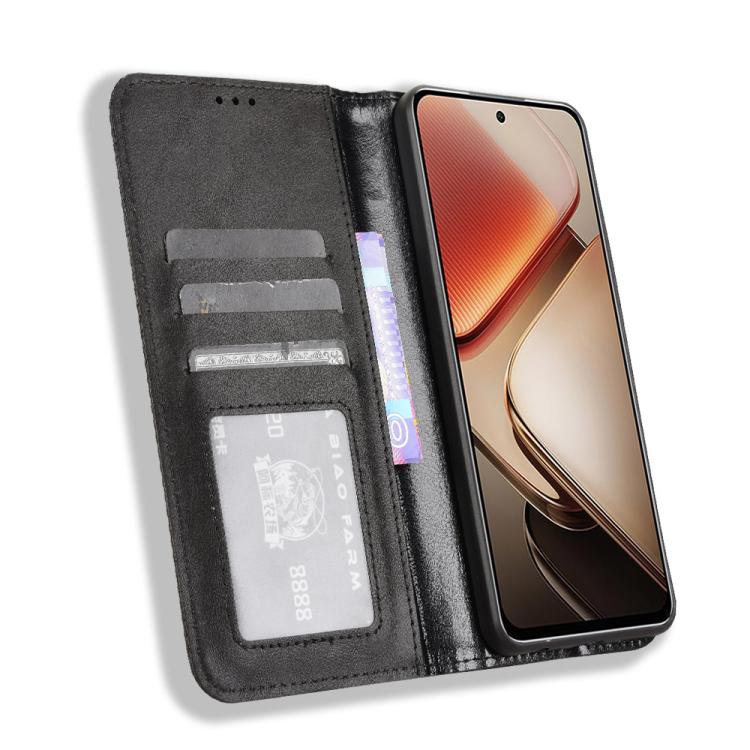 For Oukitel C58 / C58 Pro Magnetic Buckle Retro Texture Leather Phone Case