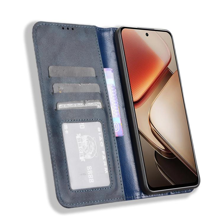 For Oukitel C58 / C58 Pro Magnetic Buckle Retro Texture Leather Phone Case