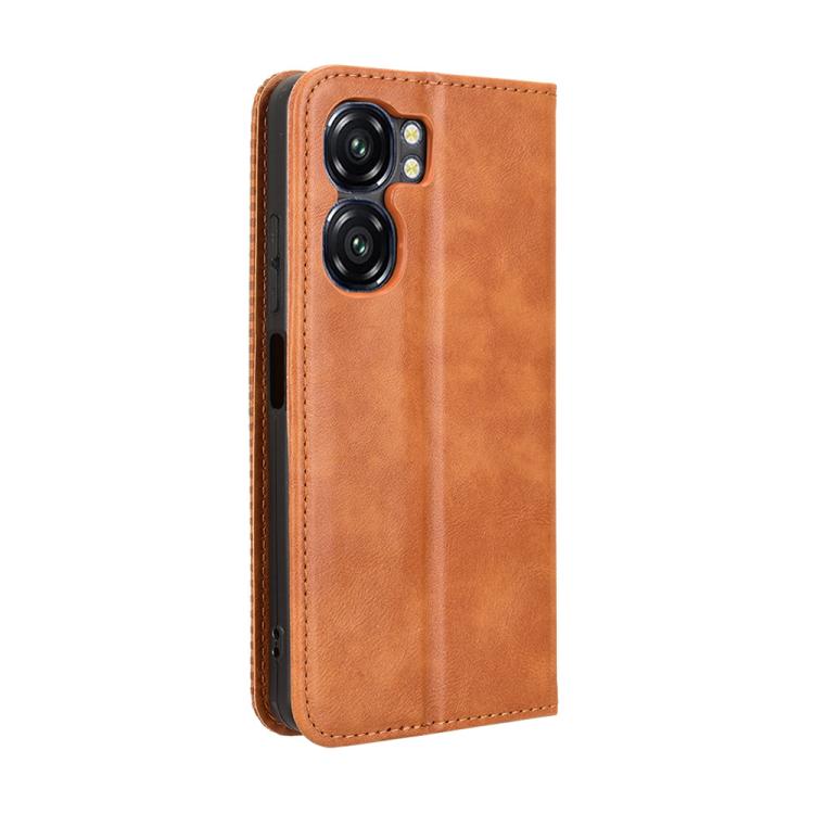 For Oukitel C58 / C58 Pro Magnetic Buckle Retro Texture Leather Phone Case
