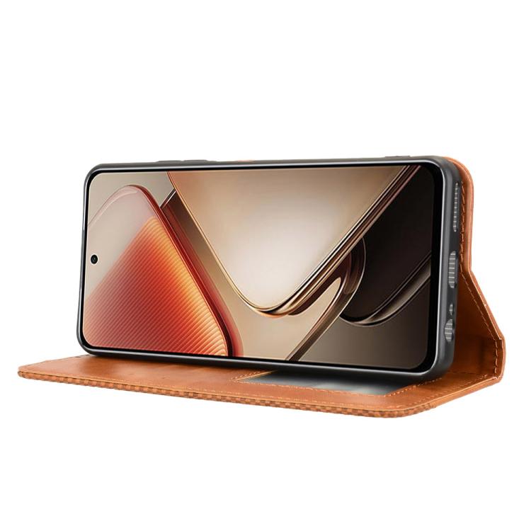 For Oukitel C58 / C58 Pro Magnetic Buckle Retro Texture Leather Phone Case