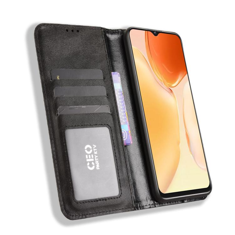 For Oukitel C1 / C1 Pro Magnetic Buckle Retro Texture Leather Phone Case