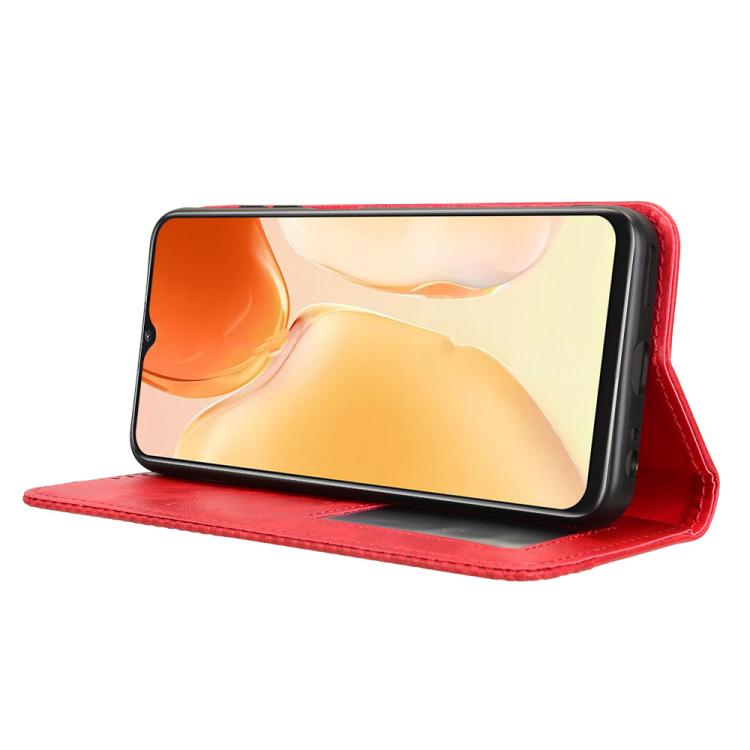 For Oukitel C1 / C1 Pro Magnetic Buckle Retro Texture Leather Phone Case