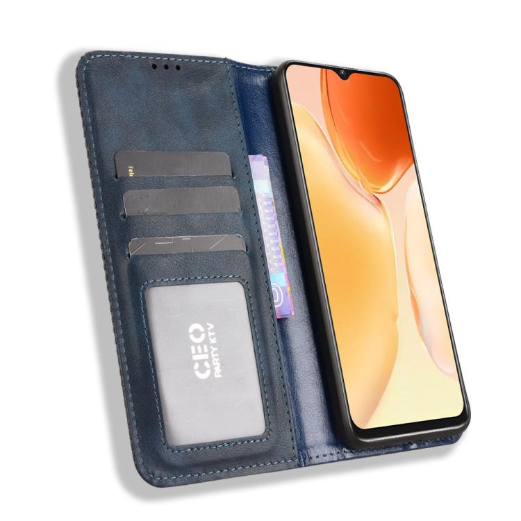 For Oukitel C1 / C1 Pro Magnetic Buckle Retro Texture Leather Phone Case