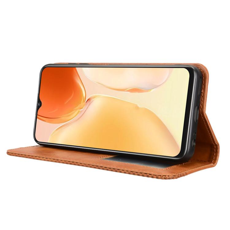 For Oukitel C61 / C61 Pro Magnetic Buckle Retro Texture Leather Phone Case