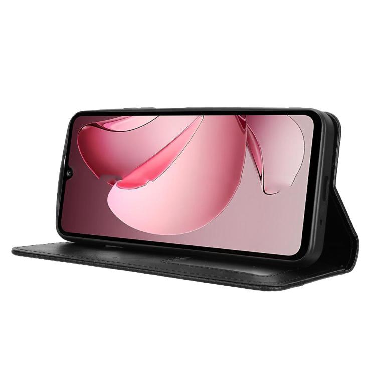 For Oukitel C60 / C60 Pro Magnetic Buckle Retro Texture Leather Phone Case