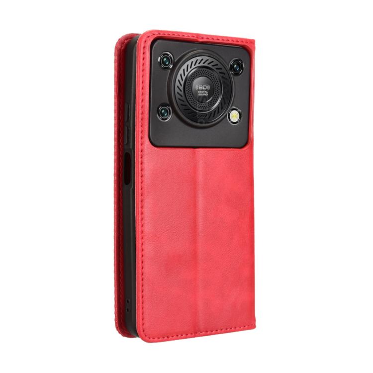 For Oukitel C60 / C60 Pro Magnetic Buckle Retro Texture Leather Phone Case