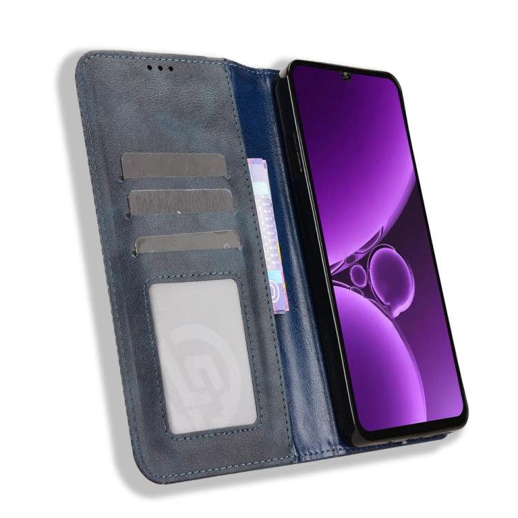 For Oukitel C59 / C59 Pro Magnetic Buckle Retro Texture Leather Phone Case