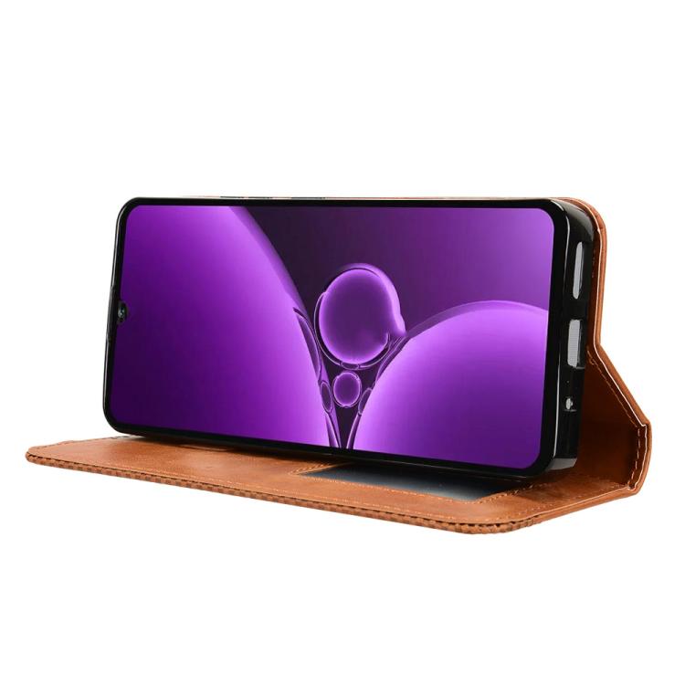 For Oukitel C59 / C59 Pro Magnetic Buckle Retro Texture Leather Phone Case