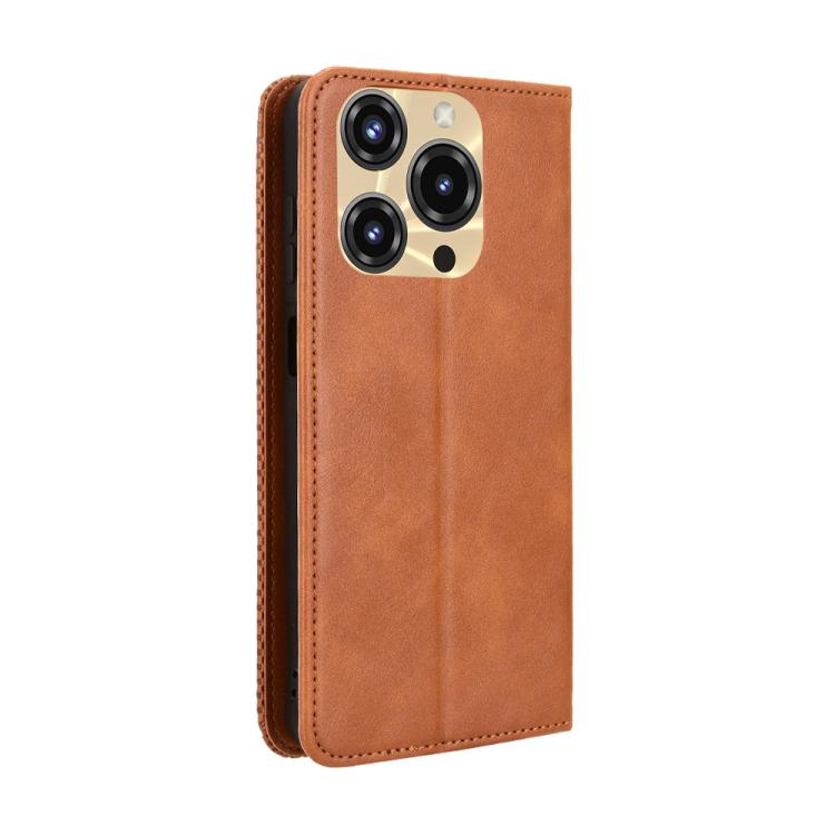 For Oukitel C69 Magnetic Buckle Retro Texture Leather Phone Case