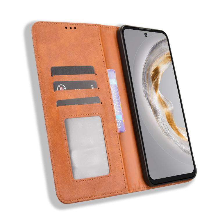 For Oukitel C69 Magnetic Buckle Retro Texture Leather Phone Case