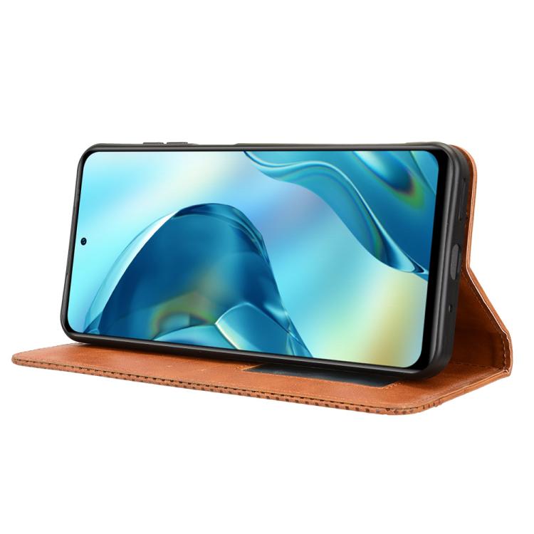 For Oukitel C68 Magnetic Buckle Retro Texture Leather Phone Case