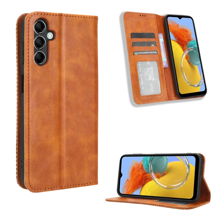 For Samsung Galaxy M54 5G Magnetic Buckle Retro Texture Leather Phone Case