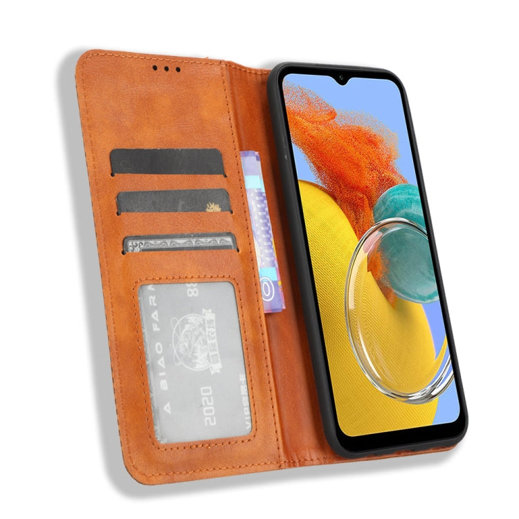 For Samsung Galaxy M54 5G Magnetic Buckle Retro Texture Leather Phone Case