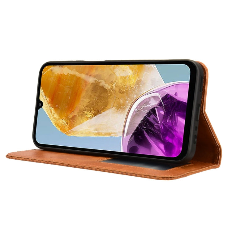 For Samsung Galaxy F15 / M15 5G Magnetic Buckle Retro Texture Leather Phone Case
