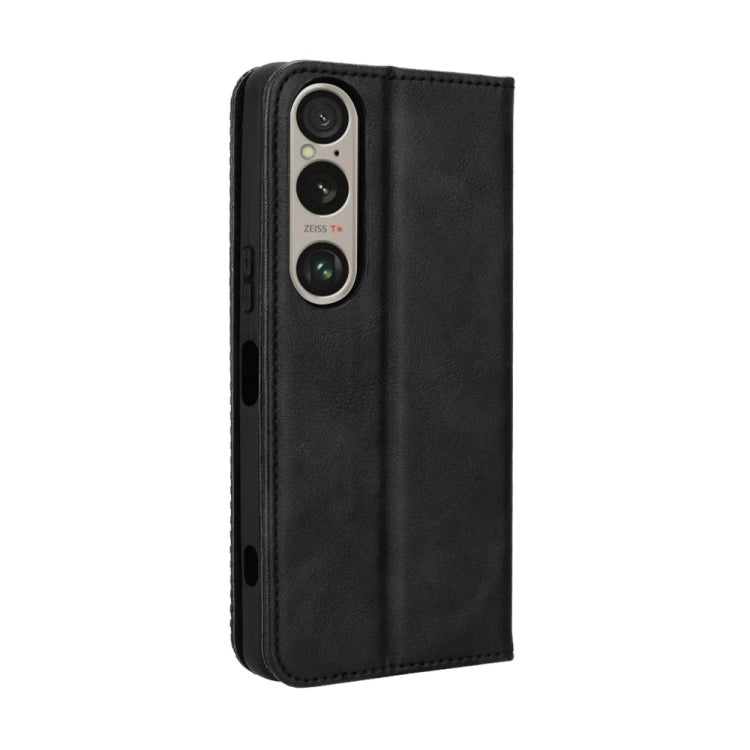 For Sony Xperia 1 VI 2024 Magnetic Buckle Retro Texture Leather Phone Case