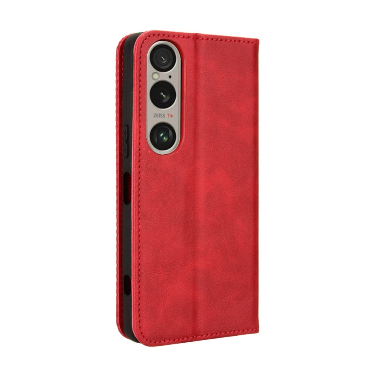 For Sony Xperia 1 VI 2024 Magnetic Buckle Retro Texture Leather Phone Case