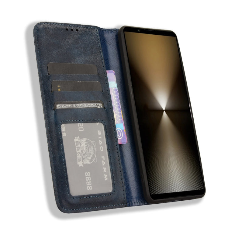 For Sony Xperia 1 VI 2024 Magnetic Buckle Retro Texture Leather Phone Case