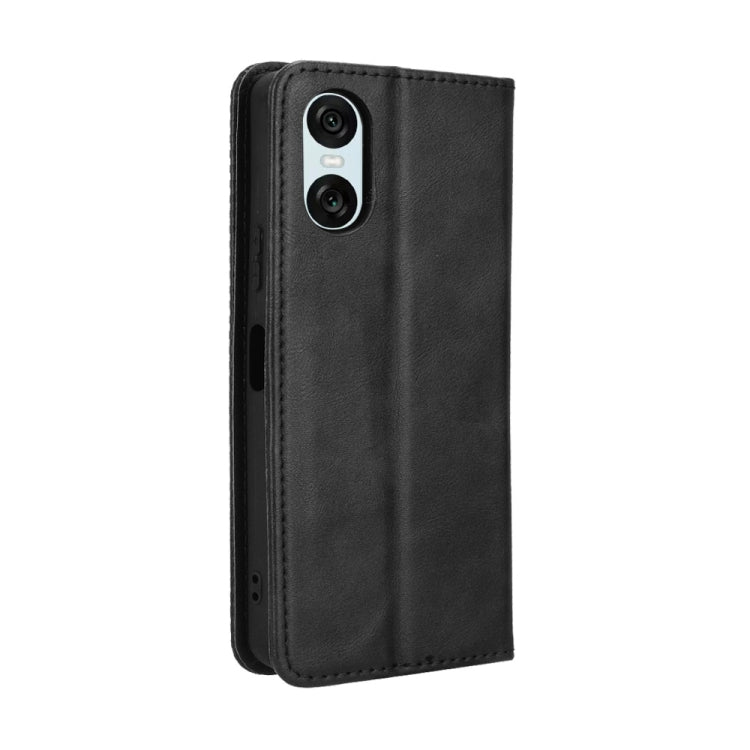 For Sony Xperia 10 VI 2024 Magnetic Buckle Retro Texture Leather Phone Case