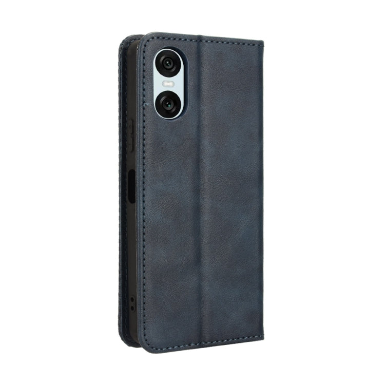 For Sony Xperia 10 VI 2024 Magnetic Buckle Retro Texture Leather Phone Case