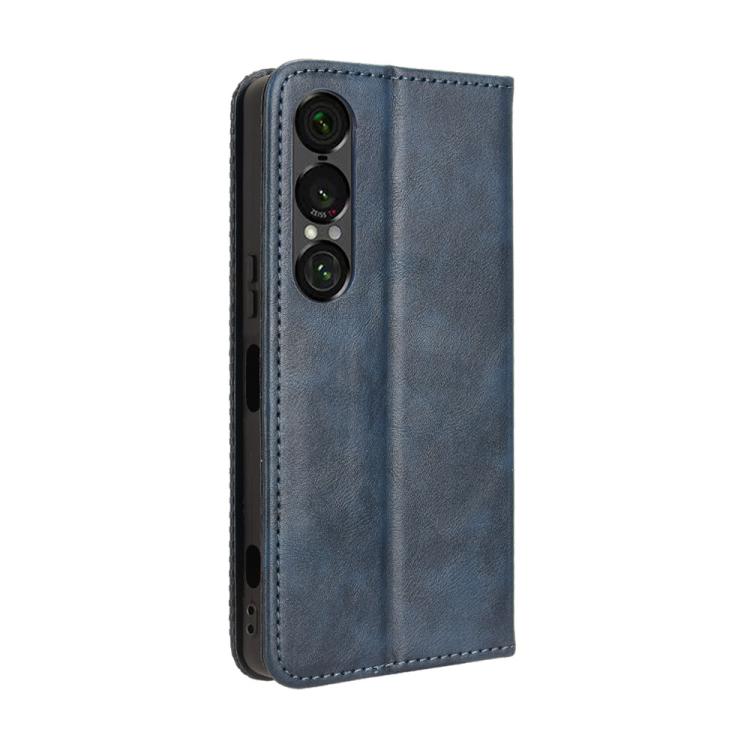 For Sony Xperia 1 VII Magnetic Buckle Retro Texture Leather Phone Case