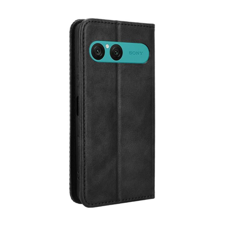 For Sony Xperia 10 VII Magnetic Buckle Retro Texture Leather Phone Case