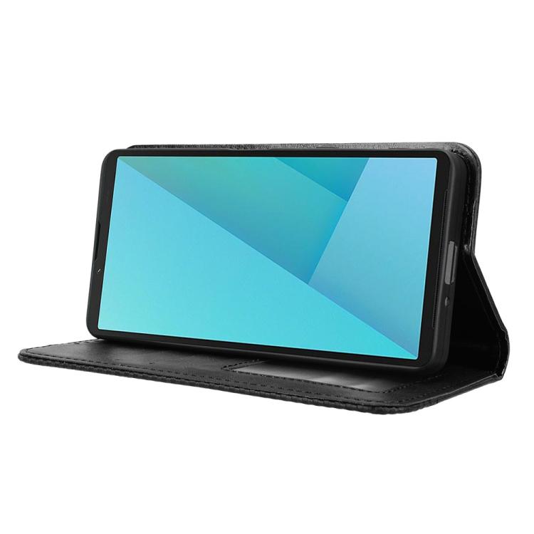 For Sony Xperia 10 VII Magnetic Buckle Retro Texture Leather Phone Case