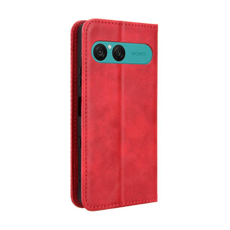 For Sony Xperia 10 VII Magnetic Buckle Retro Texture Leather Phone Case