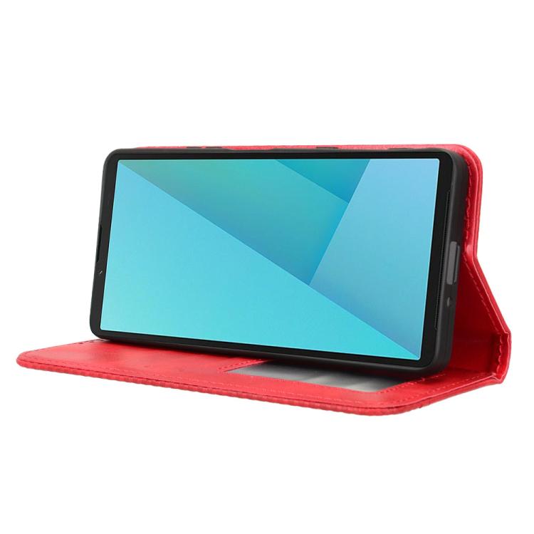 For Sony Xperia 10 VII Magnetic Buckle Retro Texture Leather Phone Case